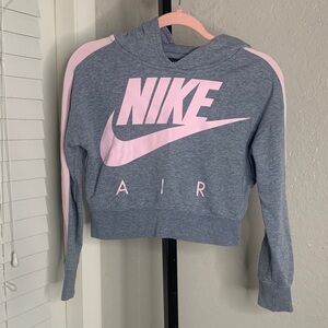 Nike kids atheltic Pink and Gray Hoodie Sweatshirt large